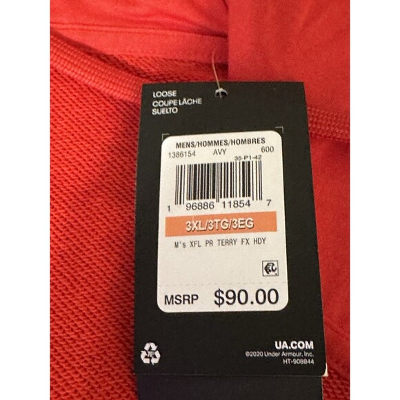 Under Armour XFL DC Defenders Hoodie Red Full Zip Blood Sweat Respect Men’s 3XL - Picture 8 of 12